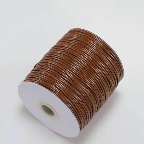 NIUSABOU Gewachste Polyester-Kordel, 10 mt/los Gewachste Baumwollschnur Gewachste Fadenschnur String Strap Halskette Seil Perle(Brown,2.0mm (10Meters)) von NIUSABOU