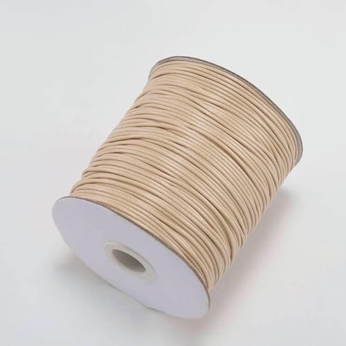 NIUSABOU Gewachste Polyester-Kordel, 10 mt/los Gewachste Baumwollschnur Gewachste Fadenschnur String Strap Halskette Seil Perle(Camel,0.8mm (10Meters)) von NIUSABOU