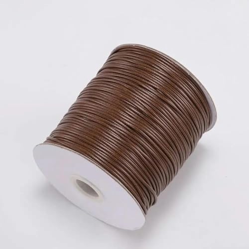 NIUSABOU Gewachste Polyester-Kordel, 10 mt/los Gewachste Baumwollschnur Gewachste Fadenschnur String Strap Halskette Seil Perle(Coffee,2.0mm (10Meters)) von NIUSABOU