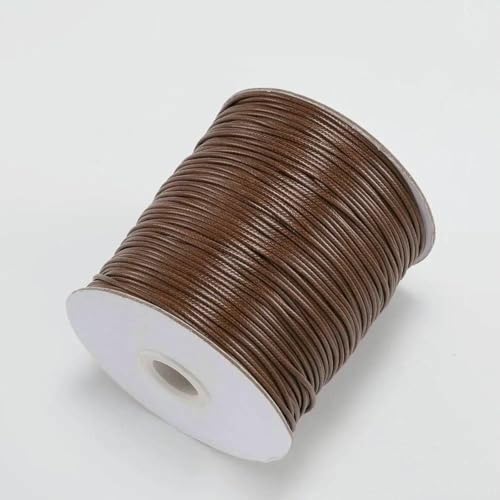NIUSABOU Gewachste Polyester-Kordel, 10 mt/los Gewachste Baumwollschnur Gewachste Fadenschnur String Strap Halskette Seil Perle(Coffee,2.0mm (10Meters)) von NIUSABOU