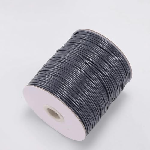 NIUSABOU Gewachste Polyester-Kordel, 10 mt/los Gewachste Baumwollschnur Gewachste Fadenschnur String Strap Halskette Seil Perle(Dark Grey,1.0mm (10Meters)) von NIUSABOU