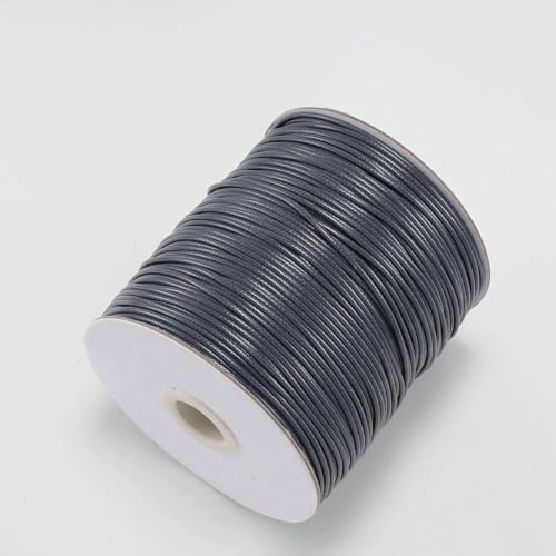 NIUSABOU Gewachste Polyester-Kordel, 10 mt/los Gewachste Baumwollschnur Gewachste Fadenschnur String Strap Halskette Seil Perle(Dark Grey,2.0mm (10Meters)) von NIUSABOU