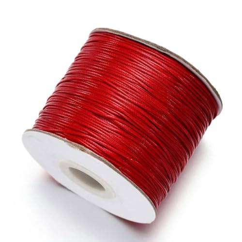 NIUSABOU Gewachste Polyester-Kordel, 10 mt/los Gewachste Baumwollschnur Gewachste Fadenschnur String Strap Halskette Seil Perle(Dark Red,2.0mm (10Meters)) von NIUSABOU