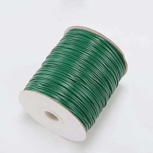 NIUSABOU Gewachste Polyester-Kordel, 10 mt/los Gewachste Baumwollschnur Gewachste Fadenschnur String Strap Halskette Seil Perle(Green,2.0mm (10Meters)) von NIUSABOU