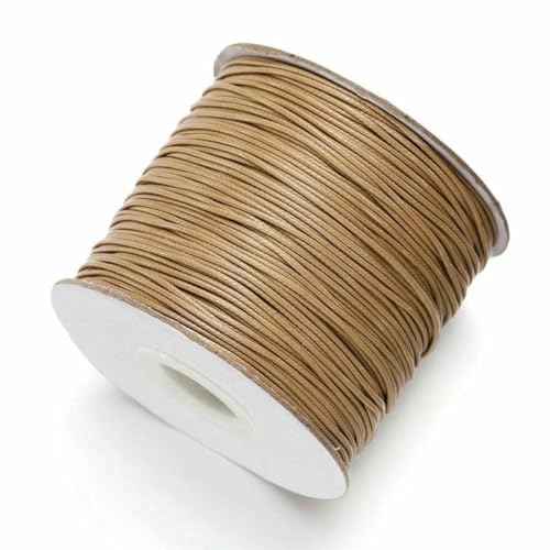 NIUSABOU Gewachste Polyester-Kordel, 10 mt/los Gewachste Baumwollschnur Gewachste Fadenschnur String Strap Halskette Seil Perle(Khaki,0.8mm (10Meters)) von NIUSABOU