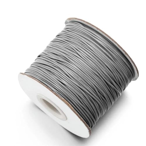 NIUSABOU Gewachste Polyester-Kordel, 10 mt/los Gewachste Baumwollschnur Gewachste Fadenschnur String Strap Halskette Seil Perle(Light Grey,2.0mm (10Meters)) von NIUSABOU