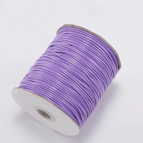 NIUSABOU Gewachste Polyester-Kordel, 10 mt/los Gewachste Baumwollschnur Gewachste Fadenschnur String Strap Halskette Seil Perle(Light Purple,2.0mm (10Meters)) von NIUSABOU
