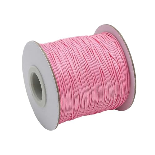 NIUSABOU Gewachste Polyester-Kordel, 10 mt/los Gewachste Baumwollschnur Gewachste Fadenschnur String Strap Halskette Seil Perle(Pink) von NIUSABOU