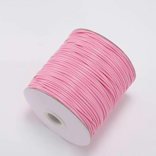 NIUSABOU Gewachste Polyester-Kordel, 10 mt/los Gewachste Baumwollschnur Gewachste Fadenschnur String Strap Halskette Seil Perle(Pink,2.0mm (10Meters)) von NIUSABOU
