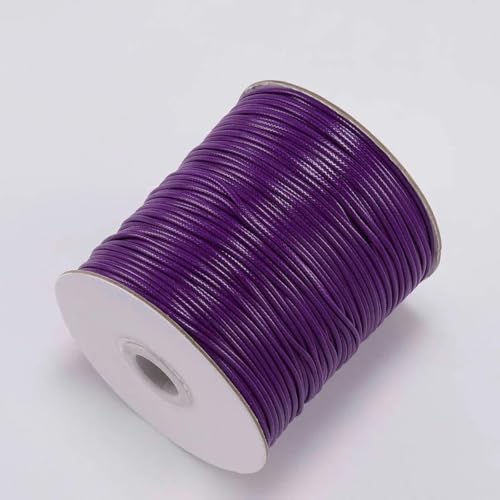 NIUSABOU Gewachste Polyester-Kordel, 10 mt/los Gewachste Baumwollschnur Gewachste Fadenschnur String Strap Halskette Seil Perle(Purple,2.0mm (10Meters)) von NIUSABOU