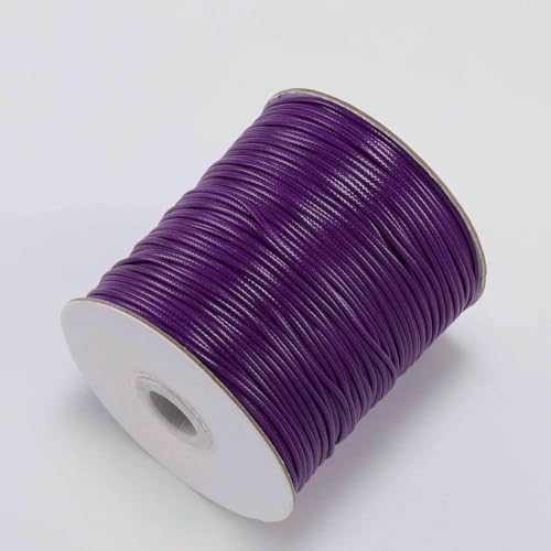 NIUSABOU Gewachste Polyester-Kordel, 10 mt/los Gewachste Baumwollschnur Gewachste Fadenschnur String Strap Halskette Seil Perle(Purple,2.0mm (10Meters)) von NIUSABOU