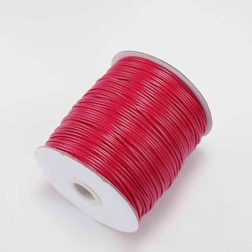 NIUSABOU Gewachste Polyester-Kordel, 10 mt/los Gewachste Baumwollschnur Gewachste Fadenschnur String Strap Halskette Seil Perle(Rose Red,0.5mm (10Meters)) von NIUSABOU