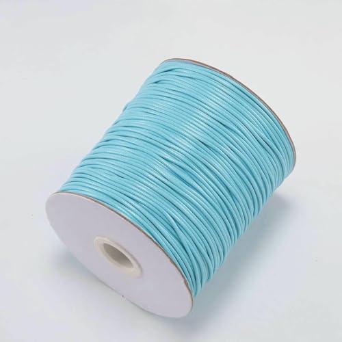 NIUSABOU Gewachste Polyester-Kordel, 10 mt/los Gewachste Baumwollschnur Gewachste Fadenschnur String Strap Halskette Seil Perle(Sky Blue,0.5mm (10Meters)) von NIUSABOU