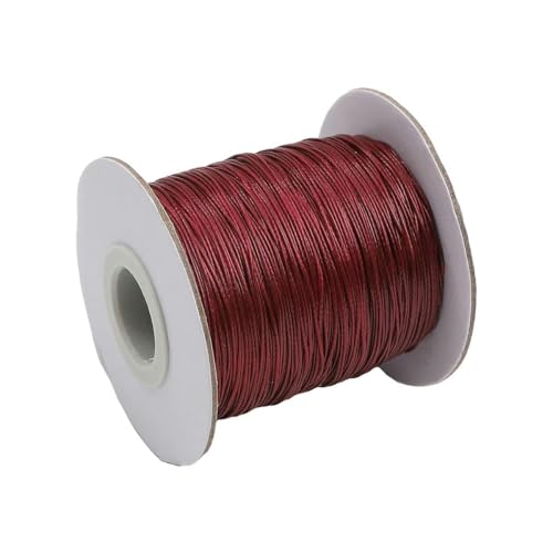 NIUSABOU Gewachste Polyester-Kordel, 10 mt/los Gewachste Baumwollschnur Gewachste Fadenschnur String Strap Halskette Seil Perle(Wine Red) von NIUSABOU