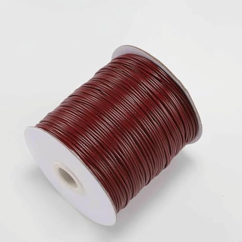 NIUSABOU Gewachste Polyester-Kordel, 10 mt/los Gewachste Baumwollschnur Gewachste Fadenschnur String Strap Halskette Seil Perle(Wine Red,1.0mm (10Meters)) von NIUSABOU