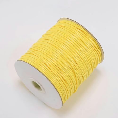 NIUSABOU Gewachste Polyester-Kordel, 10 mt/los Gewachste Baumwollschnur Gewachste Fadenschnur String Strap Halskette Seil Perle(Yellow,1.0mm (10Meters)) von NIUSABOU