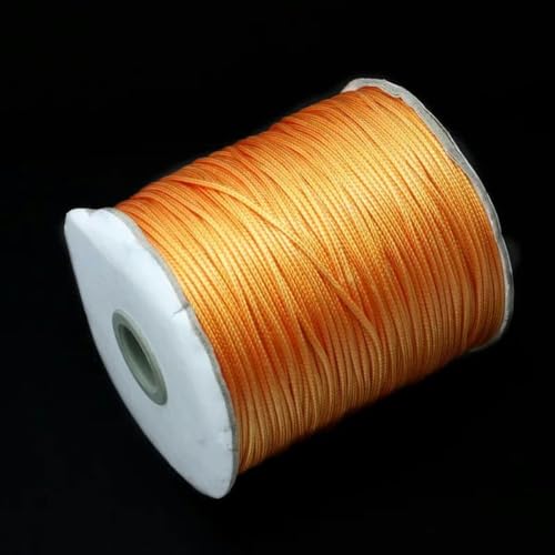 NIUSABOU Gewachste Polyester-Kordel, 1mm 1,5mm 2mm Multiolor gewachster Draht Baumwollkordel gewachster Faden String Strap Halskette Seil Perle(Light Orange Yellow,Dia 2mm 5meter) von NIUSABOU