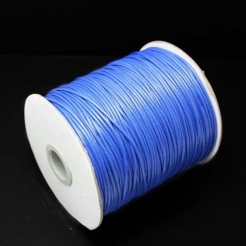 NIUSABOU Gewachste Polyester-Kordel, 1mm 1,5mm 2mm Multiolor gewachster Draht Baumwollkordel gewachster Faden String Strap Halskette Seil Perle(Mid Blue,Dia 1.5mm 10meter) von NIUSABOU