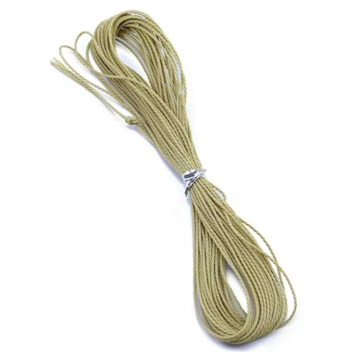 NIUSABOU Gewachste Polyester-Kordel, 1mm Gewachste Baumwolle Seil Schnur 10 mt/lose Gewachste Gewinde Schnur String Strap Halskette DIY(Dark Khaki) von NIUSABOU