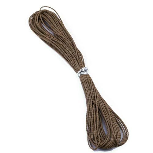 NIUSABOU Gewachste Polyester-Kordel, 1mm Gewachste Baumwolle Seil Schnur 10 mt/lose Gewachste Gewinde Schnur String Strap Halskette DIY(Light Brown) von NIUSABOU