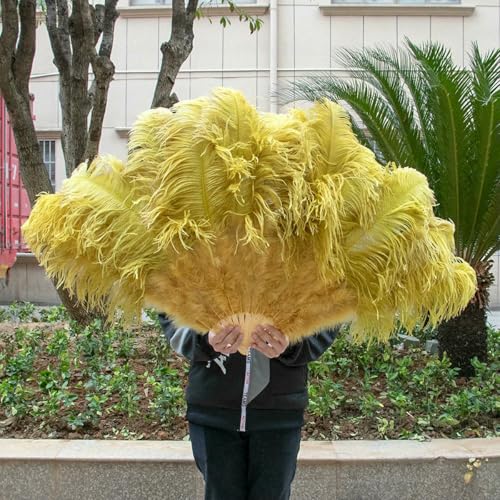 großer Straußventilator, Flauschiger Fächer aus Straußenfedern, Mehrfarbig, 100 cm, 1 Stück(032,2 PCS Left and Right) von NIUSABOU