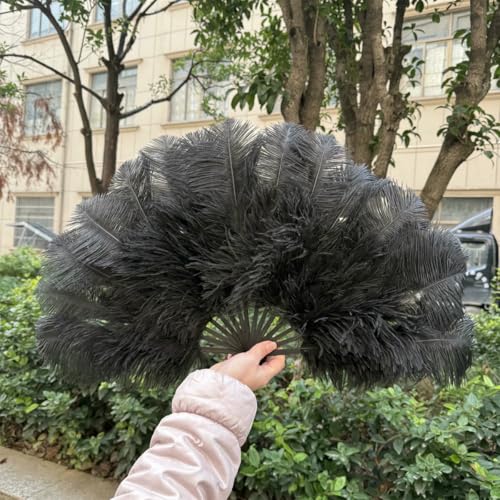großer Straußventilator, Straußenfederfächer, Performance- und Dekorationszubehör, Mehrfarbig, 70/100/130 cm(70cm-b,70cm 1PCS) von NIUSABOU