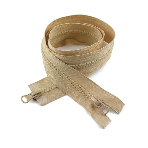 2 Stück 5# 80–150cm Doppelschieber-Harz-Reißverschluss, offene End-Reißverschlüsse, Kleidung, Jacke, Nähen, Reparaturzubehör, Khaki, 150cm 2 Stück 5# 80–150cm Doppelschieber-Harz-Reißverschluss, offene End-Reißverschlüsse, Kleidung, Jacke, Nähen, Reparaturzubehör, Khaki, 150cm von NIUXICH