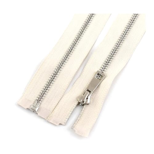 2 Stück 5# Metallreißverschlüsse 40/50/60/70/80cm Offener Reißverschluss Mantel Jacke Reißverschlüsse ersetzen Nähzubehör, Beige, 70cm 2 Stück 5# Metallreißverschlüsse 40/50/60/70/80cm Offener Reißverschluss Mantel Jacke Reißverschlüsse ersetzen Nähzubehör, Beige, 70cm von NIUXICH