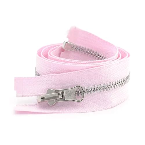 85cm 5# Metall-reißverschluss Offene doppelseitige Slider Pull Reißverschlüsse Diy Mantel Jacke Kleidung Nähzubehör, Rosa, 85cm von NIUXICH