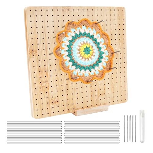 NIXRET Granny Square Spanner 28cm, Sperrbrett für Granny Square, Wooden Blocking Board Häkeln und 20 Edelstahl Fester Stock, Wooden Sperrbrett Häkeln für Strick- und Häkelprojekte NIXRET Granny Square Spanner 28cm, Sperrbrett für Granny Square, Wooden Blocking Board Häkeln und 20 Edelstahl Fester Stock, Wooden Sperrbrett Häkeln für Strick- und Häkelprojekte von NIXRET