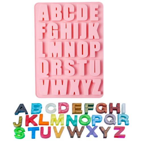 NIXRET Silikonform 26 Buchstaben Alphabets UV Resin Gießform Antihaft Epoxidharz Formen Zahlen Fimo Formen für Schmuckherstellung Kreiden Schlüsselanhänger Anhänger Dekoration DIY Basteln von NIXRET
