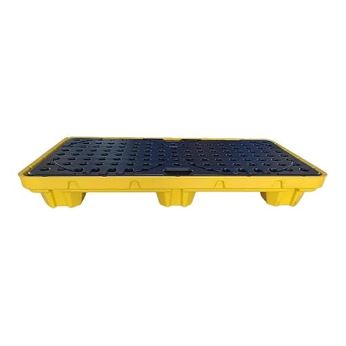 Auffangpalette – Modulare, stapelbare Fasslagerlösung mit abnehmbarer Gitterwanne und auslaufsicherem Abfluss(125x65x17cm) von NIYADO