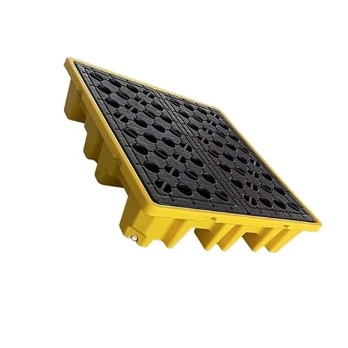 Auslaufsichere Fasspalette aus Polyethylen mit Ablaufgitter - Stapelbare Auffangwanne, rutschfeste Oberfläche(120x60x10cm) von NIYADO