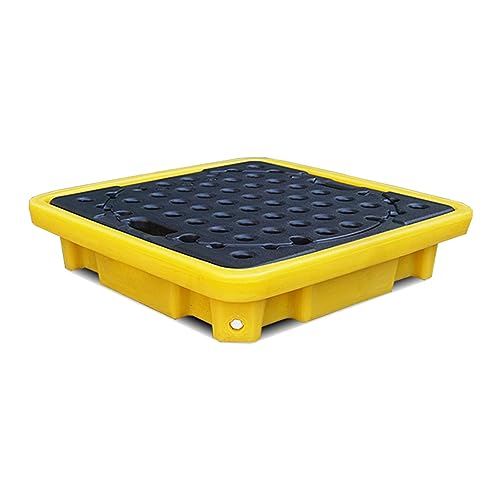 Auslaufsichere Schale for stapelbare Ölfässer in der Industrie – Auffangpalette aus Polyethylen for Lager und Werkstätten(2 Pack 26.6"x26.6"x5.9") von NIYADO