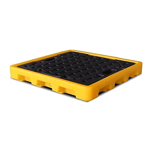 Auslaufsichere Schale for stapelbare Ölfässer in der Industrie – Auffangpalette aus Polyethylen for Lager und Werkstätten(5 Pack 26.4"x26.4"x3.9") von NIYADO