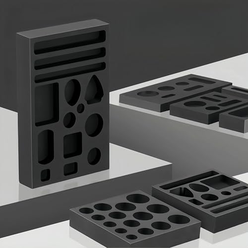 Hochtemperatur-Graphittiegel for Schmelzen von Gold und Silber – 3000 °C hitzebeständig mit Griff – 1 Stück(11-hole peach-shaped combination) von NIYADO