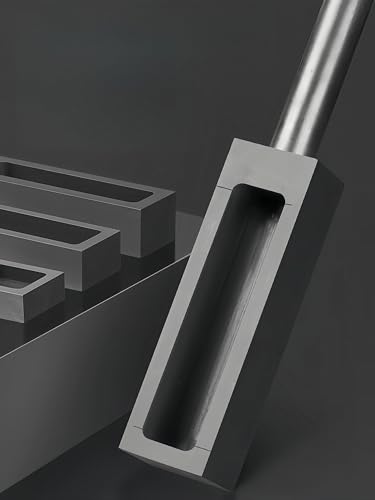 Hochtemperatur-Graphittiegel for Schmelzen von Gold und Silber – 3000 °C hitzebeständig mit Griff – 1 Stück(With handle (Molten gold 2000g)) von NIYADO