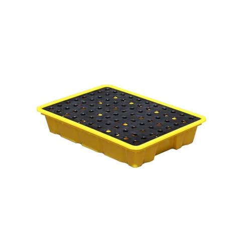 Industrielle Auffangpalette for Fässer mit Ablauf - Modulare Auffangwanne zur Vermeidung von Öl- und Chemikalienlecks(11 L/49x35x9.5 Cm) von NIYADO
