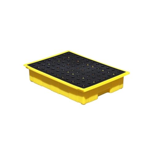 Industrielle Auffangpalette for Fässer mit Ablauf - Modulare Auffangwanne zur Vermeidung von Öl- und Chemikalienlecks(13 L/49x36x10 Cm) von NIYADO