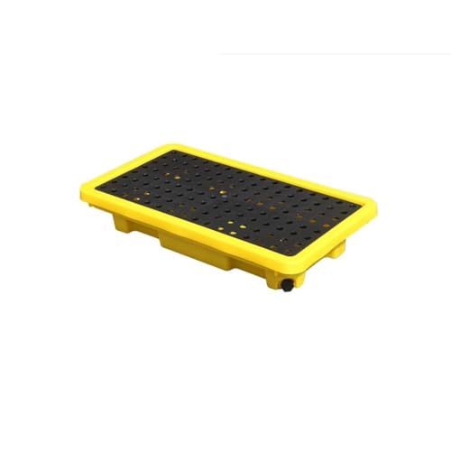 Industrielle Auffangpalette for Fässer mit Ablauf - Modulare Auffangwanne zur Vermeidung von Öl- und Chemikalienlecks(20 L/66x36x12 Cm) von NIYADO