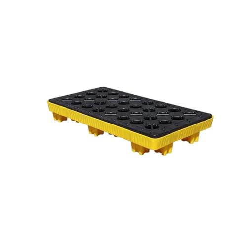 Industrielle Auffangpalette for Fässer mit Ablauf - Modulare Auffangwanne zur Vermeidung von Öl- und Chemikalienlecks(40 L/120x60x17 Cm) von NIYADO