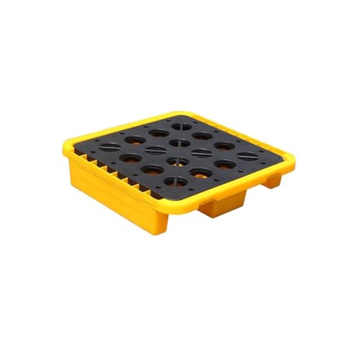 Industrielle Auffangpalette for Fässer mit Ablauf - Modulare Auffangwanne zur Vermeidung von Öl- und Chemikalienlecks(45 L/72x72x16 Cm) von NIYADO