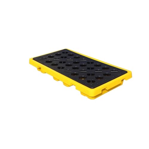 Industrielle Auffangpalette for Fässer mit Ablauf - Modulare Auffangwanne zur Vermeidung von Öl- und Chemikalienlecks(90 L/130x68x17.5 Cm) von NIYADO