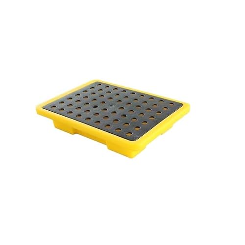 Industrielle Auffangpalette for Öl- und Chemikalienfässer – 50 kg Tragkraft, modulares Gerät for Garage, Keller, Labor(13 L/49x36x10 Cm) von NIYADO