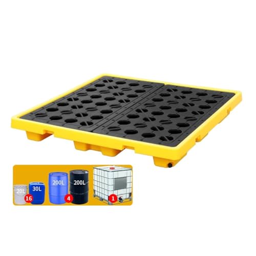 Modulare Auffangpalette – Robuste Plattform mit Auslaufschutz for die Lagerung von Öl und Chemikalien(128 * 128 * 17cm) von NIYADO