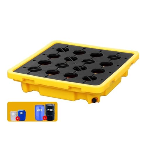 Modulare Auffangpalette – Robuste Plattform mit Auslaufschutz for die Lagerung von Öl und Chemikalien(67 * 67 * 15cm) von NIYADO