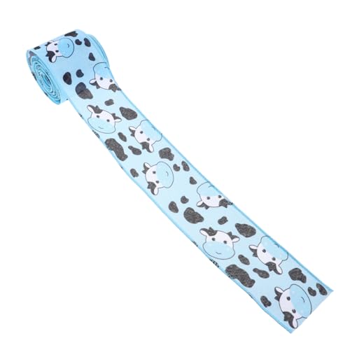 NIYANGLE 1 Rolle Cartoon -Band Kuhmuster Geschenkband Geschenkverpackung Band Niedliches Geschenkband Packband Cartoon vorhandener Wickelband Kuhband DIY liefert Polyester Sky-blue von NIYANGLE
