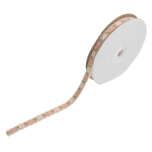 NIYANGLE 1 Rolle Stickband Dünnes Band Bandstickerei Weihnachtsbänder Blumen-bastelband Kopfschmuck Selber Machen Wickelband Besticktes Band Stoffband Coffee Polyester von NIYANGLE