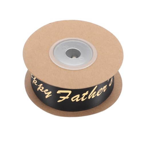 NIYANGLE 1 Rolle Vaterstags Geschenkband Schwarzes Satinband mit Goldprägung für Kuchenverpackung und Partydekoration Vielseitiges Dekorationsband für Besondere Anlässe Yards von NIYANGLE