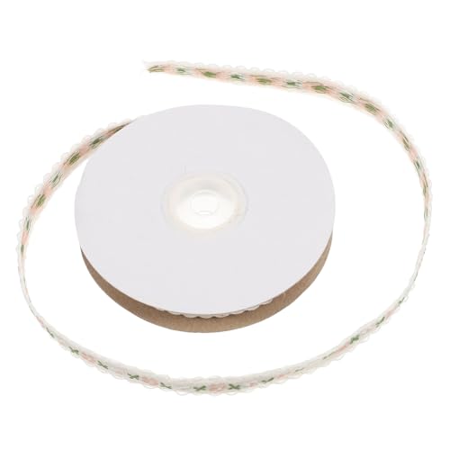 NIYANGLE 1 Rolle dekoratives Band Bandstickerei Wickelband Blumenmusterband Stickband Kopfschmuck selber machen blumenbesticktes band Weihnachtsbänder Polyester Weiß von NIYANGLE